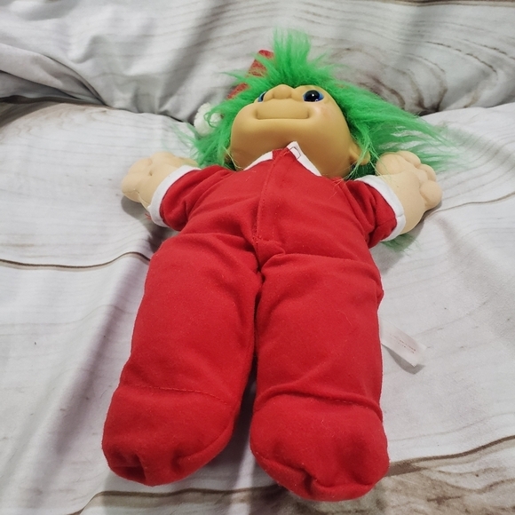 Russ Troll Doll Jangles Christmas Blue Eyes Green Hair 12 Inch - Picture 6 of 12